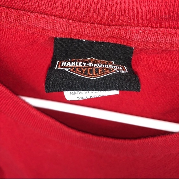 Harley Davidson Mens Red Doc Holiday T Shirt Size 2XL - Picture 6 of 6